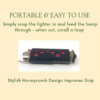 Hemp Wick Lighter Case - Fits Standard Lighters - Easy to Use Hemp Feeder for Slower & More Natural Flame - Hexagon Pattern - Image 2