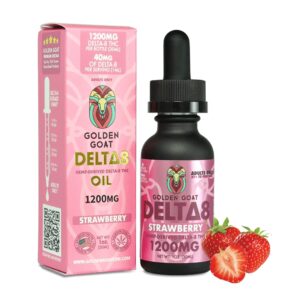 Golden Goat Strawberry Flavor 1200mg Delta-8 THC 30ml Oil