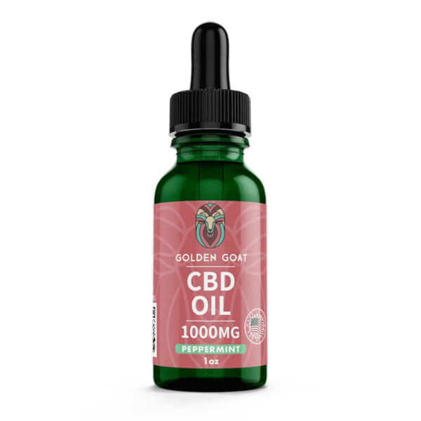 Golden Goat Peppermint 1000mg CBD Natural Stress Hemp Oil