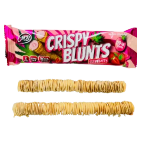 Crispy Blunts 100mg Delta 9 Edible Treat | Peanut Butter & Strawberry Flavors