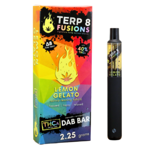 Lemon Gelato 2.25gTHCA + D8 Live Resin Disposable Dab Bar | Terp 8