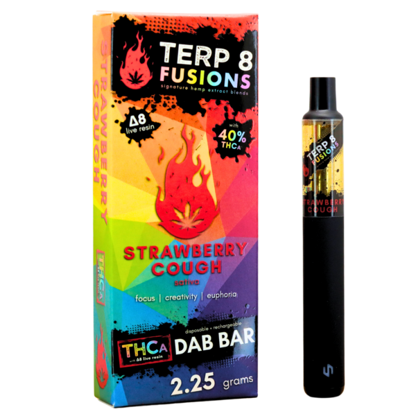 Strawberry Cough 2.25g THCA + D8 Live Resin Disposable Dab Bar | Terp 8