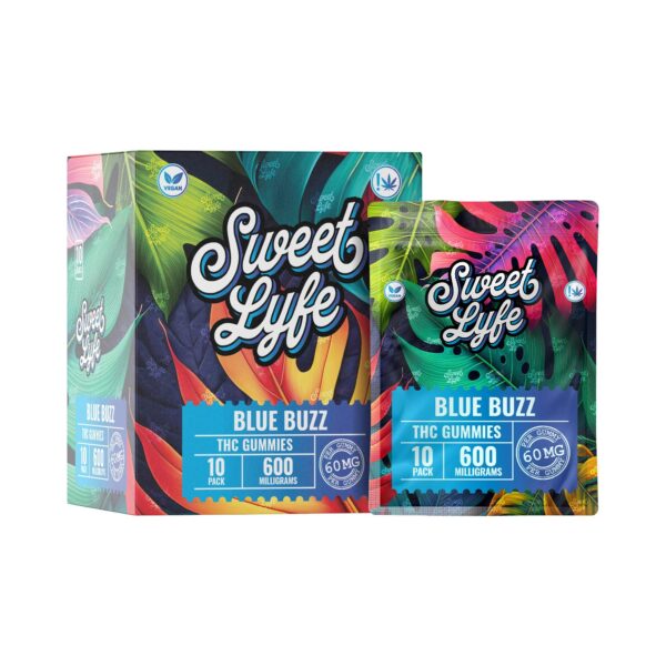 Vegan Gummies 600MG THC Blend - Blue Buzz - Image 4