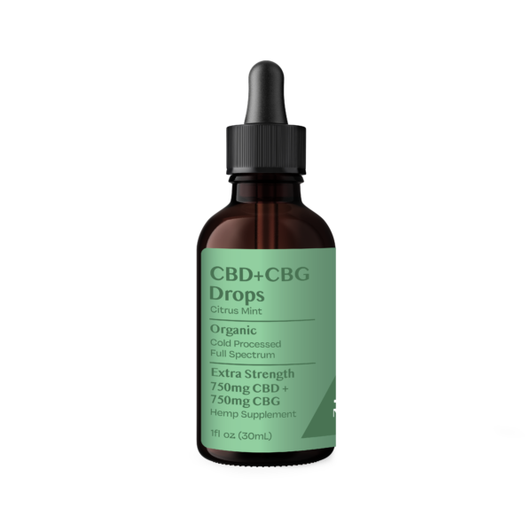 Organic CBG+CBD Drops Citrus Mint - Extra Strength 750mg+750mg - Image 2