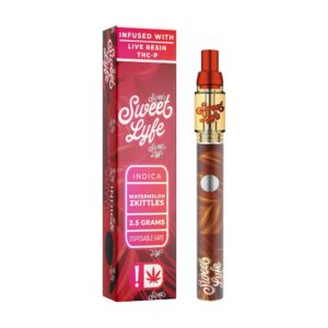 Sweet Lyfe Disposable Vape 2.5ml w Live Resin Delta + THCP - Watermelon Zkittlez - Indica