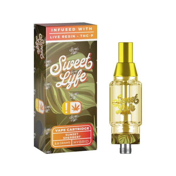 Sweet Lyfe 2.5ml Vape – Live Resin THCP Sunset Sherbert Indica - Image 2