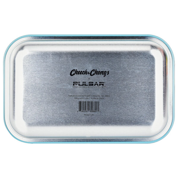 Cheech & Chong x Pulsar Metal Rolling Tray - Yellow Logo / 11" x 7" - Image 2