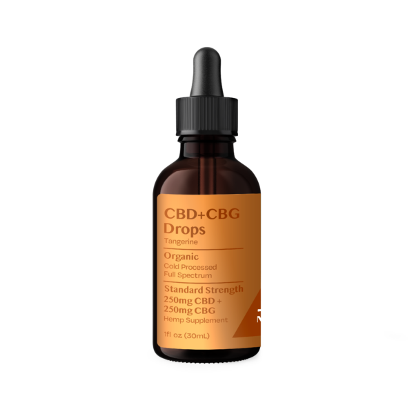 Organic CBG+CBD Tangerine Drops 250mg+250mg - Image 2