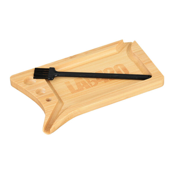 LAb420 Portable Rolling Tray w/ Tray Brush - 5" x 3.5" - Image 2