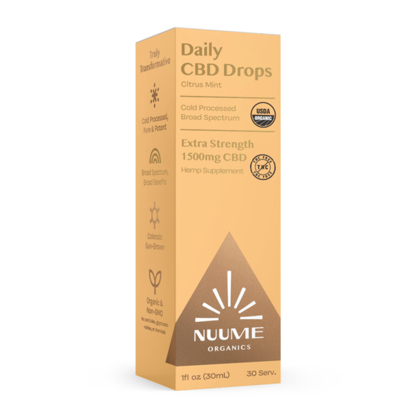 Organic CBD THC-Free Drops Citrus Mint - Extra Strength 1500mg - Broad Spectrum