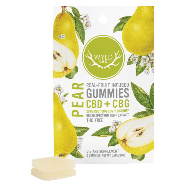 WYLD Real Fruit CBD + CBG Gummies Pear - (60MG - 1200MG)