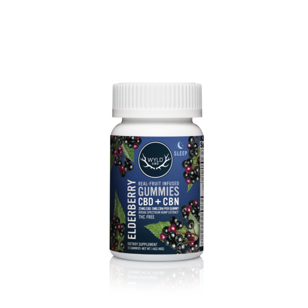 WYLD CBD Real Fruit Infused CBD + CBN Sleep Elderberry Gummies - Image 4