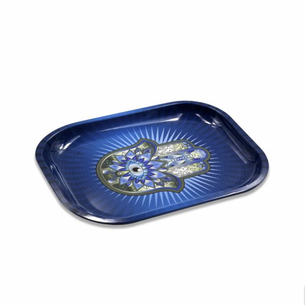 Hamsa Blue Metal Rollin' Tray - Image 2