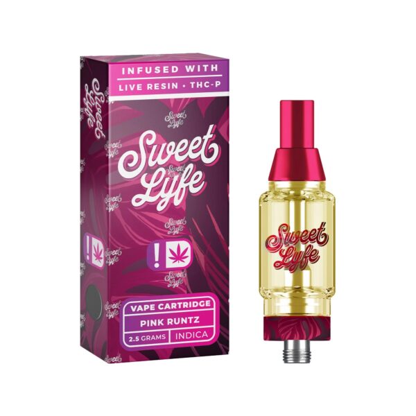 Sweet Lyfe Vape Cartridges 2.5ml w Live Resin Delta + THCP - Pink Runtz - Indica - Image 2