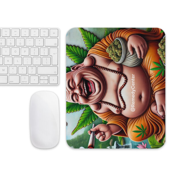 Stoned Laughing Buddha Mouse Pad