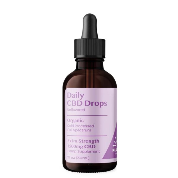 Organic Daily CBD Drops - Unflavored 1500mg Full Spectrum - Image 2