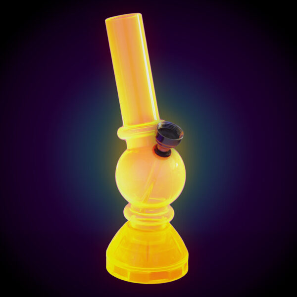 Angled Mini Acrylic Water Pipe w/ Built in Grinder Base - 6.5" - Image 2