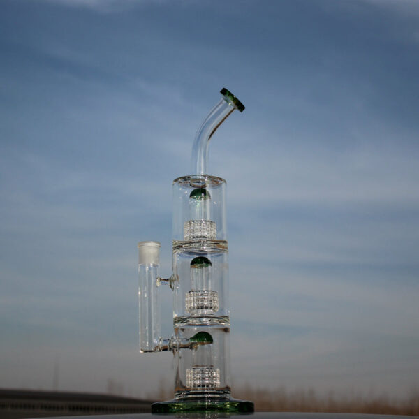 Triple Matrix Percolator Glass Water Pipe 15" - Image 2