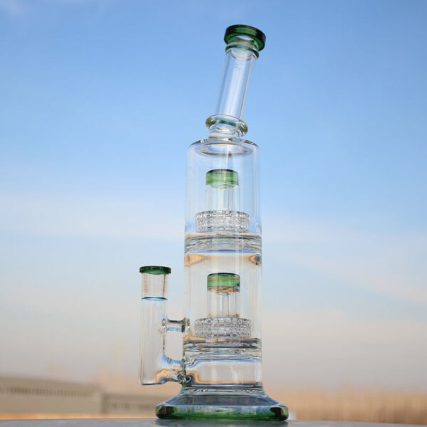 Dual Matrix Percolator Glass Water Pipe 12" - Image 4