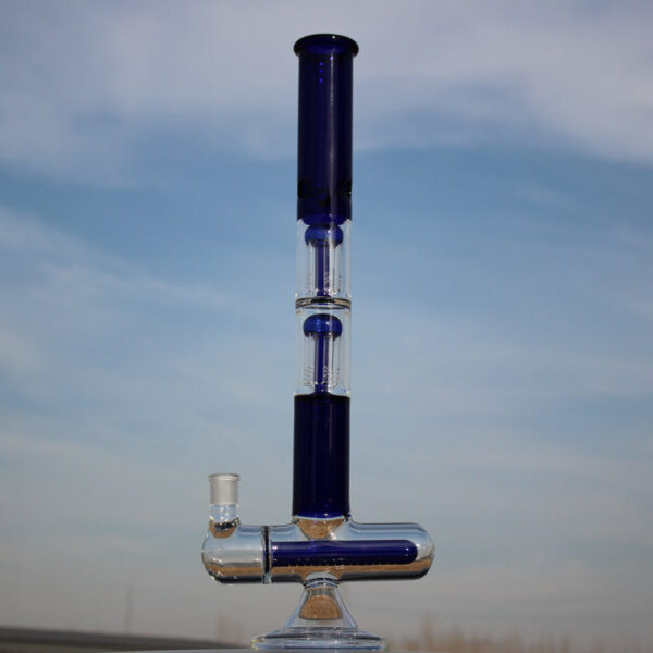 Inline and Dual Arm Percolated Glass Water Pipe 18" - Image 5