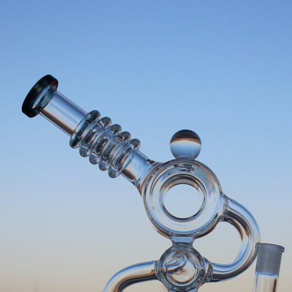 Recycler Style Water Pipe w/ Dual Percolator 11.5" - Image 5