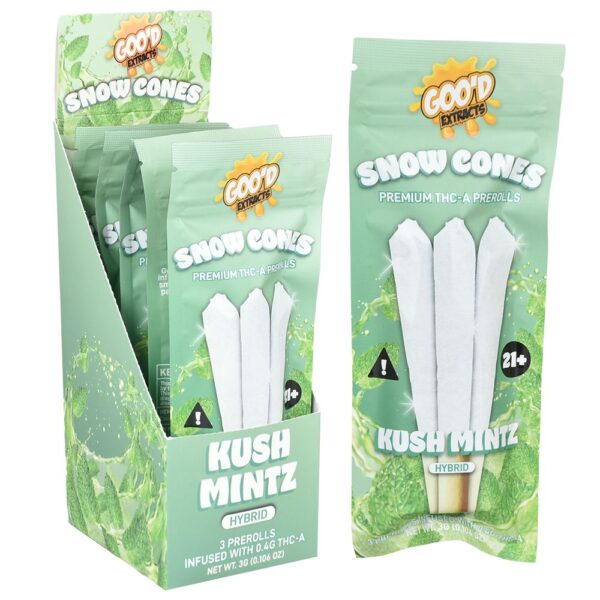 GOO'D Snow Cones THCA Pre-Rolls | 3g | 3pc | 5pk Display - Image 4